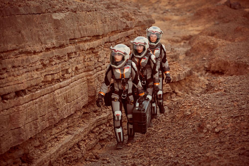 Mars colonists perform an EVA natgeo movie