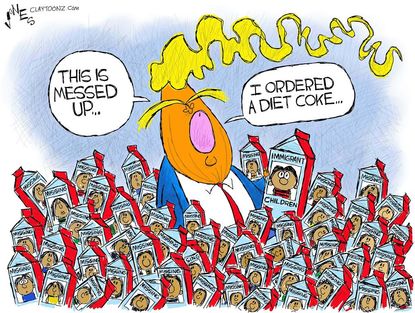 Political cartoon U.S. Trump 1500 immigrant children