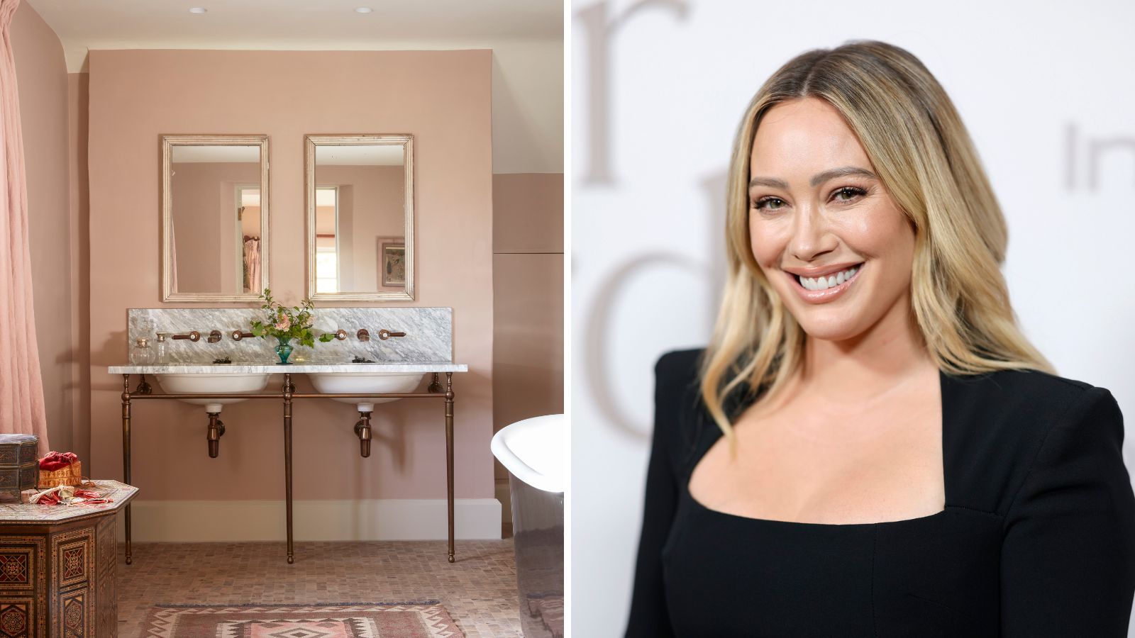 pink bathroom / Hillary Duff