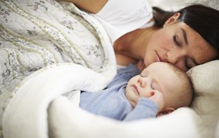 mother and baby co-sleeping