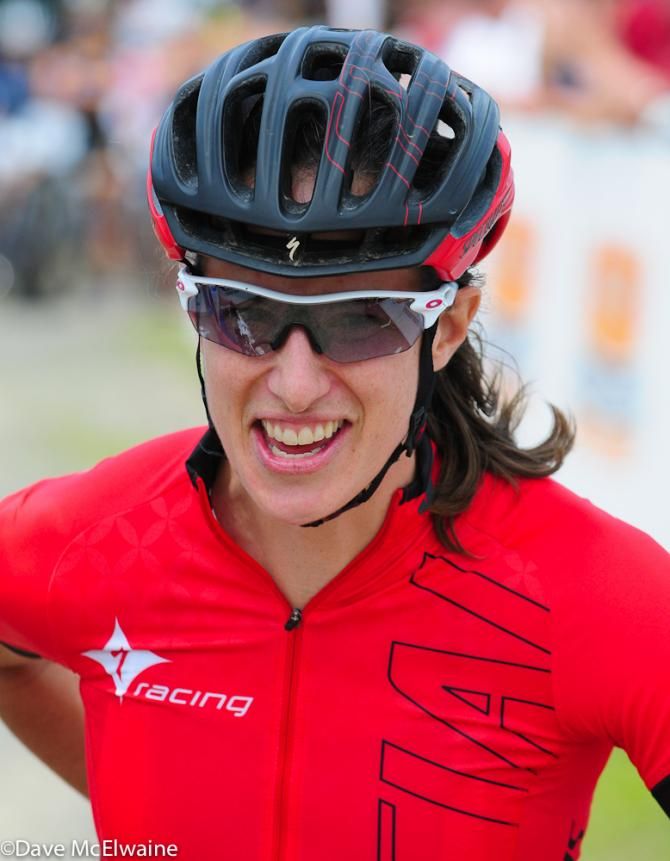Lea Davison (Specialized) was all smiles at the start