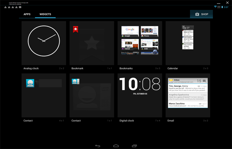 AMIDuOS Widgets