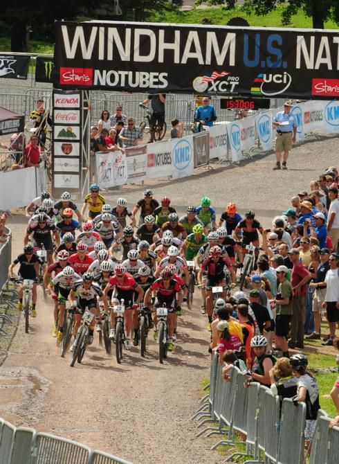 Raphael Gagne (Rocky Mountain) leads out the pro men