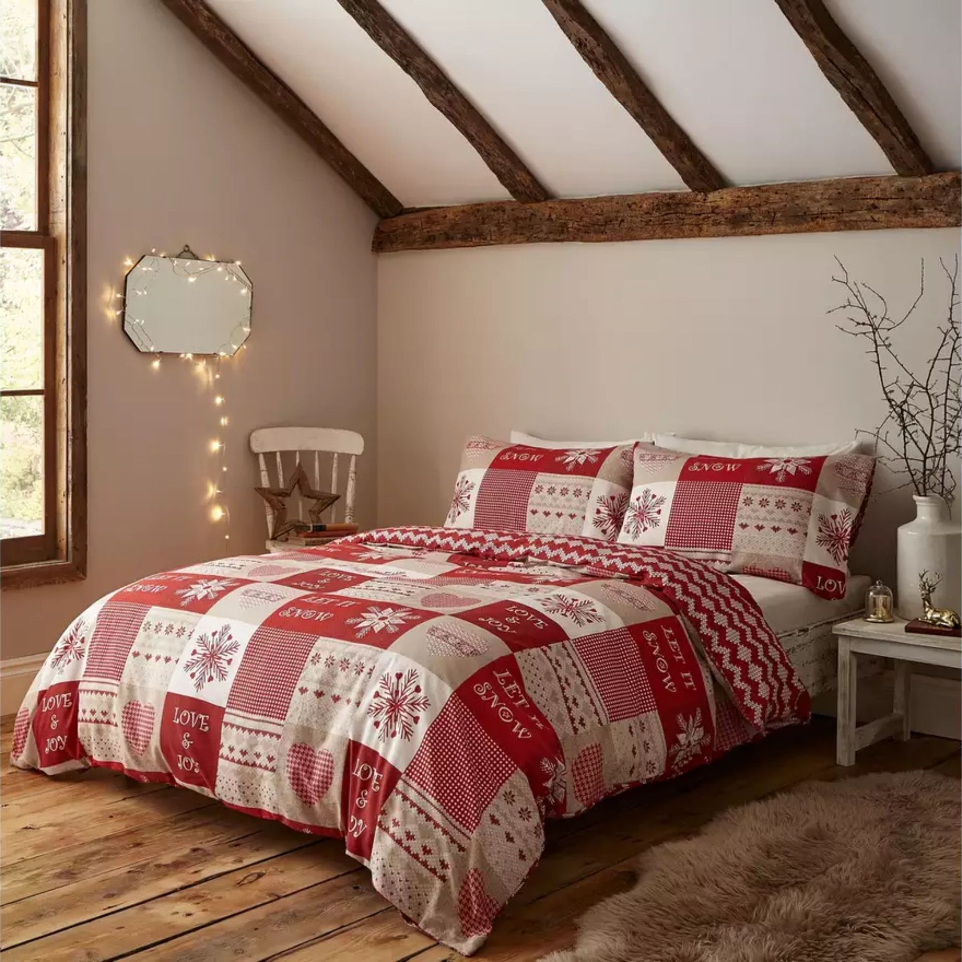 Catherine Lansfield Let It Snow Red Bedding Set