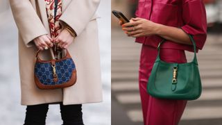 A composite of street style influencers wearing the best gucci bags the jackie