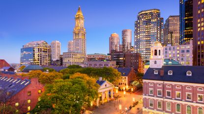 Boston, Massachusetts, USA downtown cityscape.