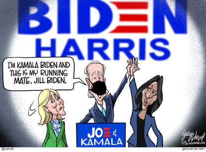 Political Cartoon U.S. Joe Biden Kamala Harris Vice President Gaffe Jill Biden