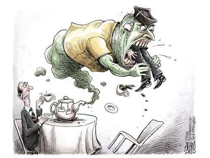 Political Cartoon Tea Party