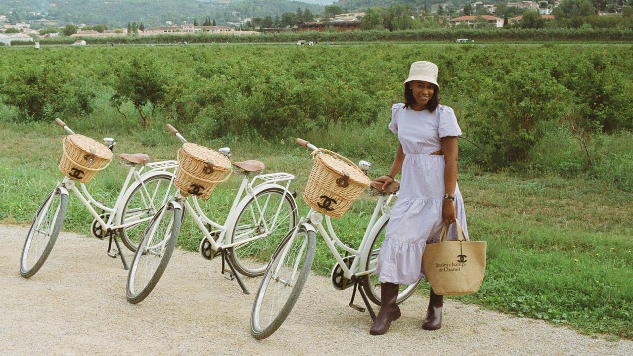 Deena in Chanel jasmine field