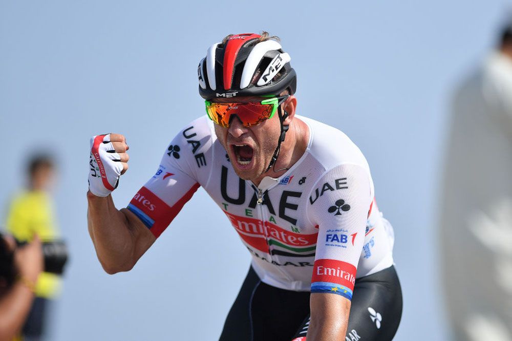 On cloud nine: Alexander Kristoff (UAE Team Emirates) takes his ninth stage win at the Tour of Oman