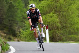 BORMIO, ITALY - MAY 28: Juan Ayuso of Spain and Team UAE Team Emirates - XRG competes during the 108th Giro d'Italia 2025, Stage 17 a 155km stage from San Michele all'Adige to Bormio on May 28, 2025 in Bormio, Italy. (Photo by Sara Cavallini/Getty Images)