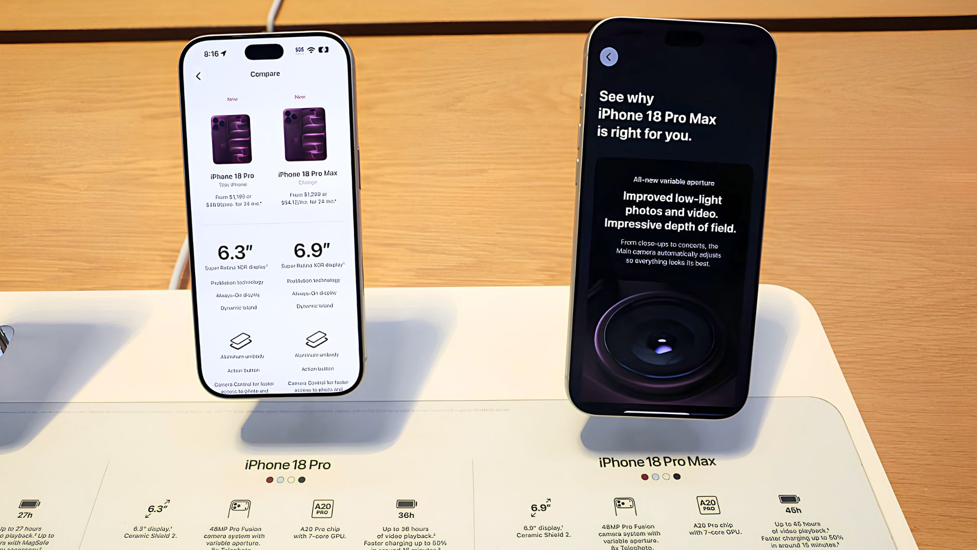 The iPhone 18 Pro and iPhone 18 Pro Max are on display at the iPhone launch day at the Apple Fifth Avenue store in New York City