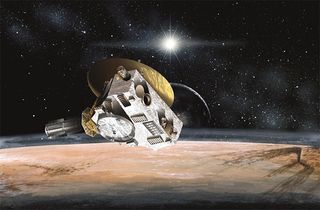 New Horizons Spacecraft at Pluto Illustration