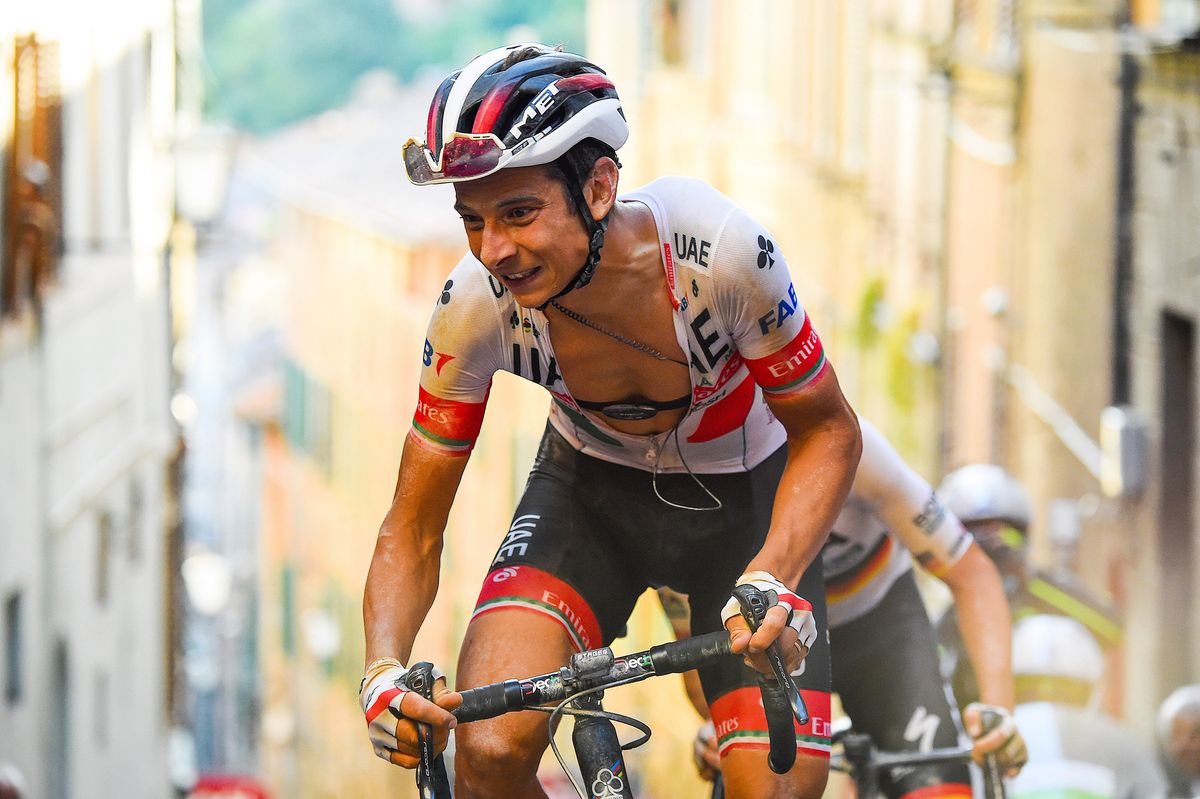 Strade Bianche 2020 - 14th Edition - Siena - Siena 184 km - 01/08/2020 - Davide Formolo (ITA - UAE - Team Emirates) - Maximilian Schachmann (GER - Bora - Hansgrohe) - photo Dario Belingheri/BettiniPhoto&Acirc;&copy;2020