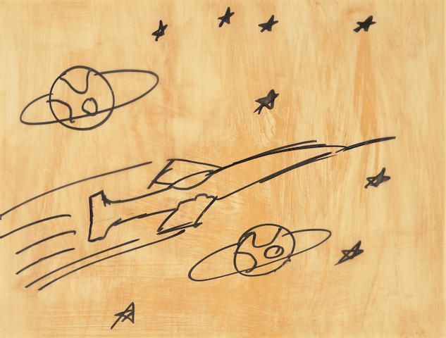 A drawing of an aeroplane by Muhammad Ali.