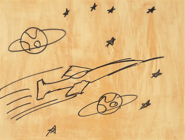 A drawing of an aeroplane by Muhammad Ali.