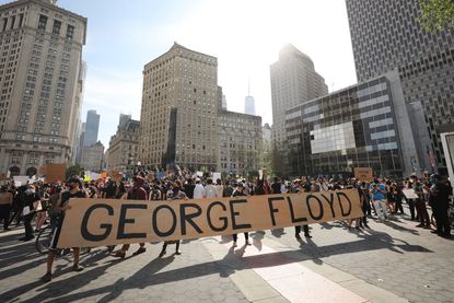 Hundreds of protesters gather in Manhattan’s Foley Square to protest the recent death of George Floyd