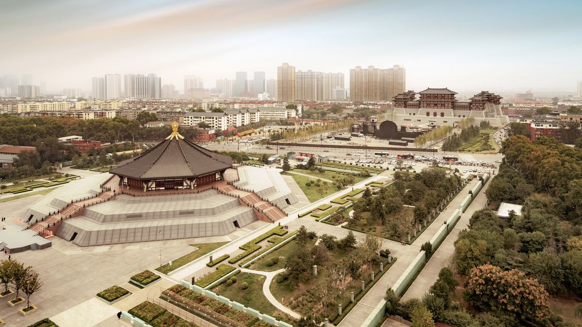 The mausoleum is located in the city of Luoyang, China, shown here.