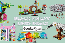 A collage of Lego items beside the words Black Friday Lego deals, the Goodto edit