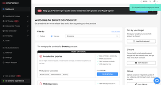 Smartproxy dashboard