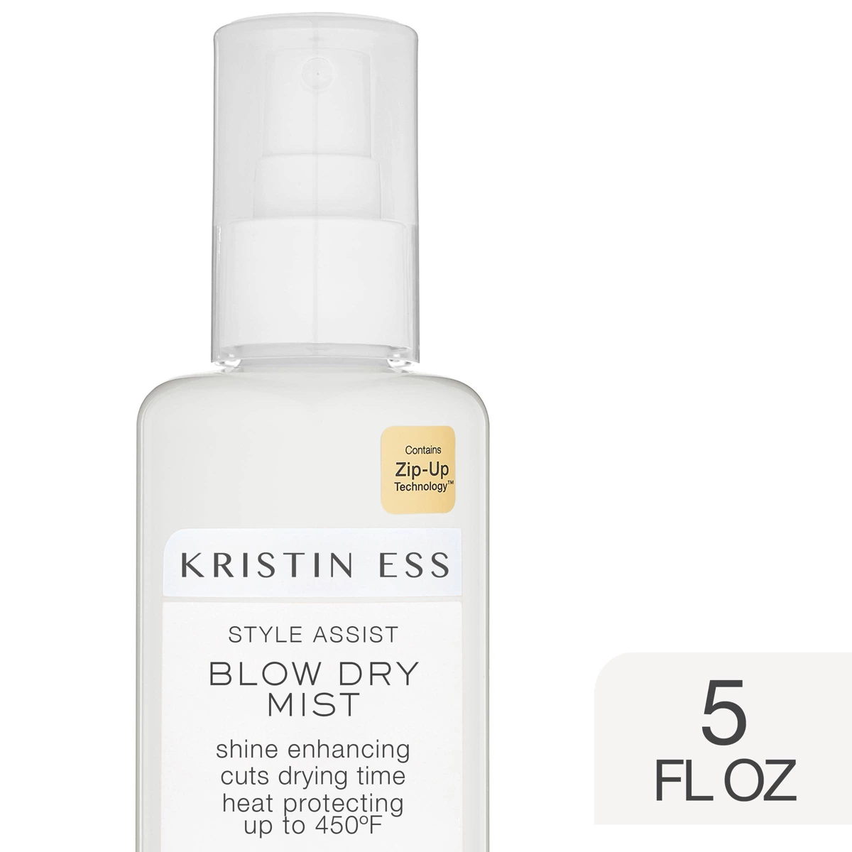 Kristin Ess 450u0026#176;f Hydrating Heat Protectant Spray - Style Assist Blow Dry Mist for Straight, Wavy Curly Hair - 5 Fl Oz