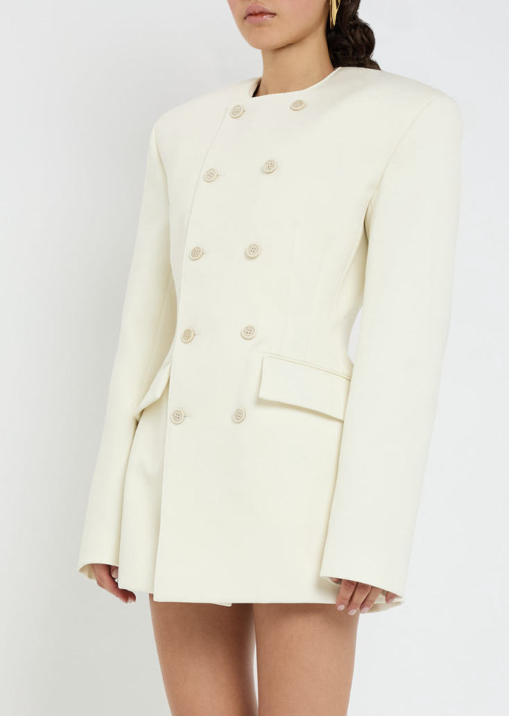 Wardrobe.NYC, X RHW Double-Breasted Wool-Blend Mini Blazer Dress
