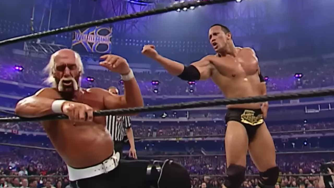The Rock and Hulk Hogan at WrestleMania 18