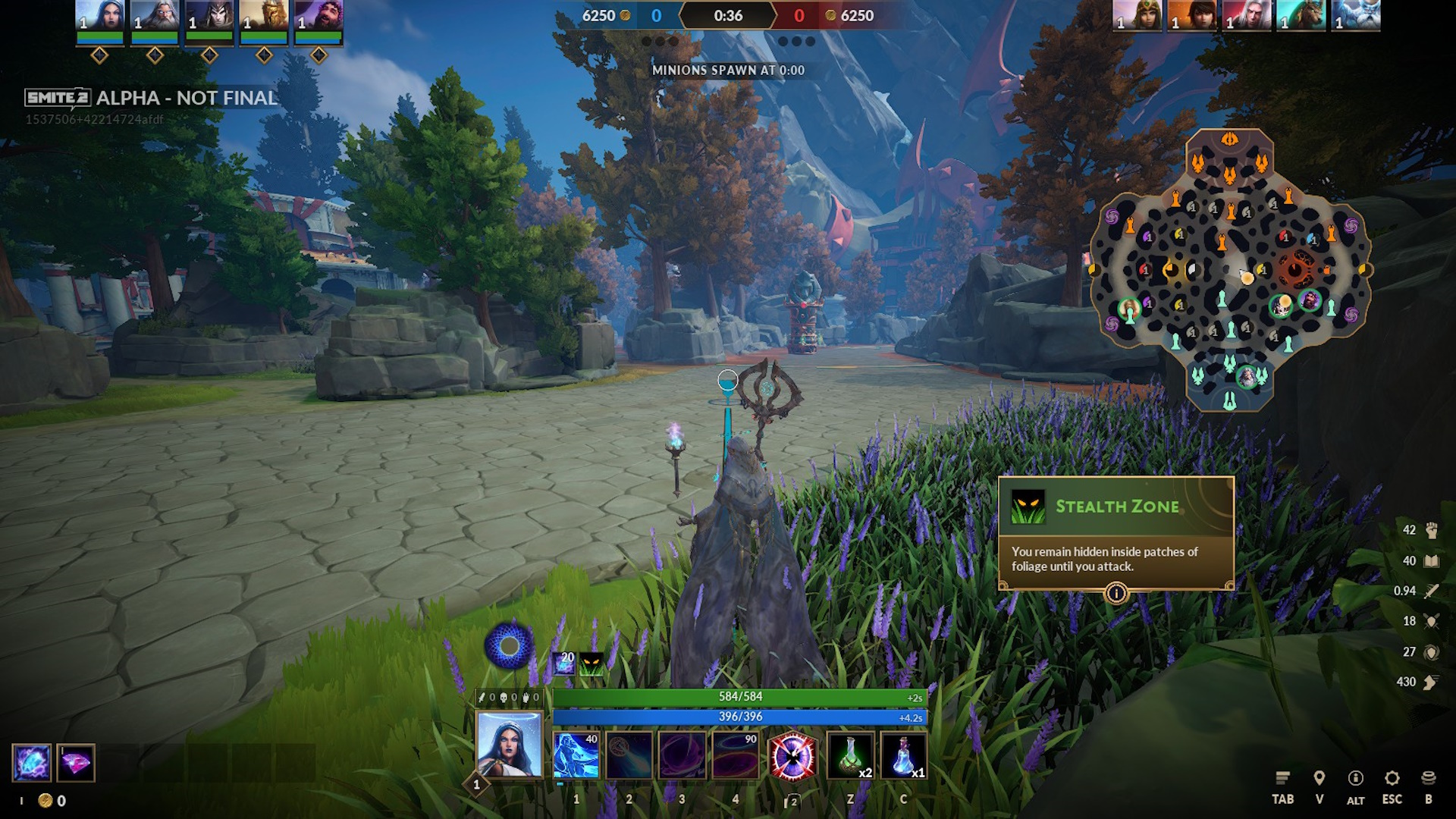 Smite 2 - a character waits in the bushes to ambush enemies