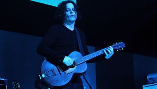 Jack White performs onstage at KROQ's Acoustic Christmas at the Gibson Amphitheatre on December 9, 2012 in Universal City, California