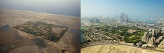 A Before And After Shot Of The Emirates Golf Club