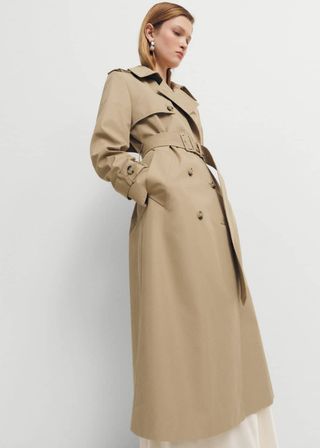Double-Breasted Cotton Trench Coat - Women