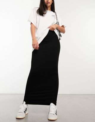 Asos Design Column Maxi Skirt in Black