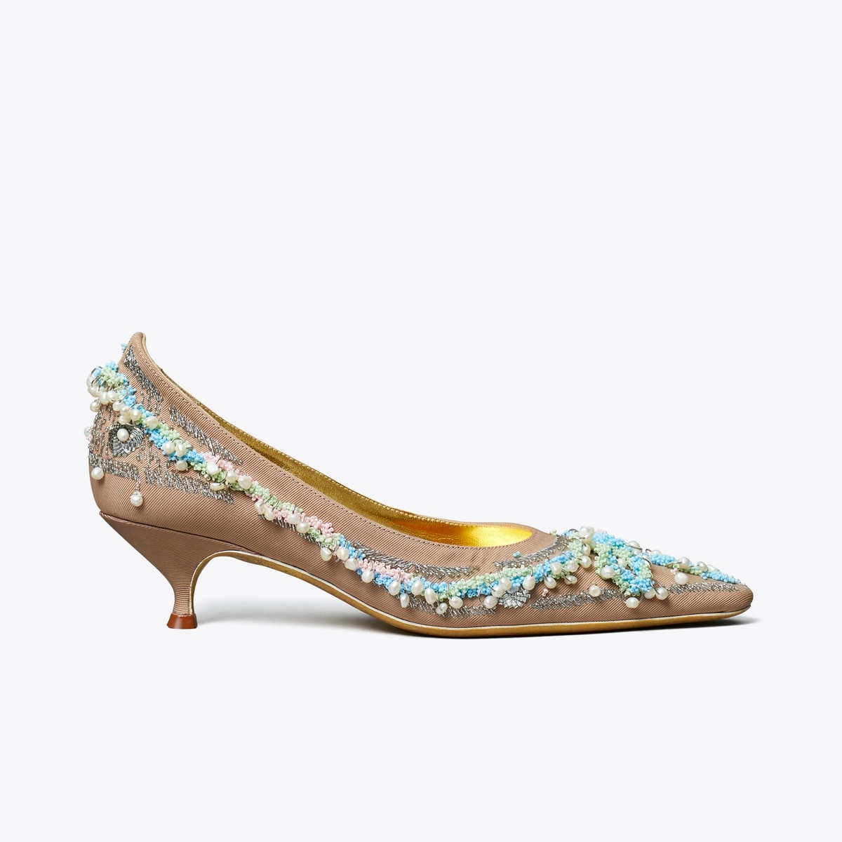Beaded Pump in Brown, Size 9