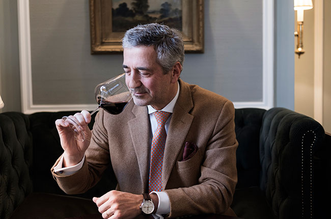 Eduardo Chadwick with wine