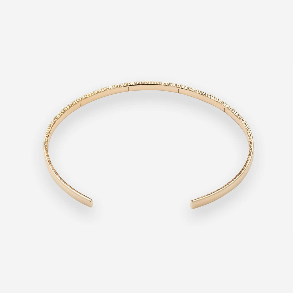 886 Fine Poem Cuff in 9ct Yellow Gold