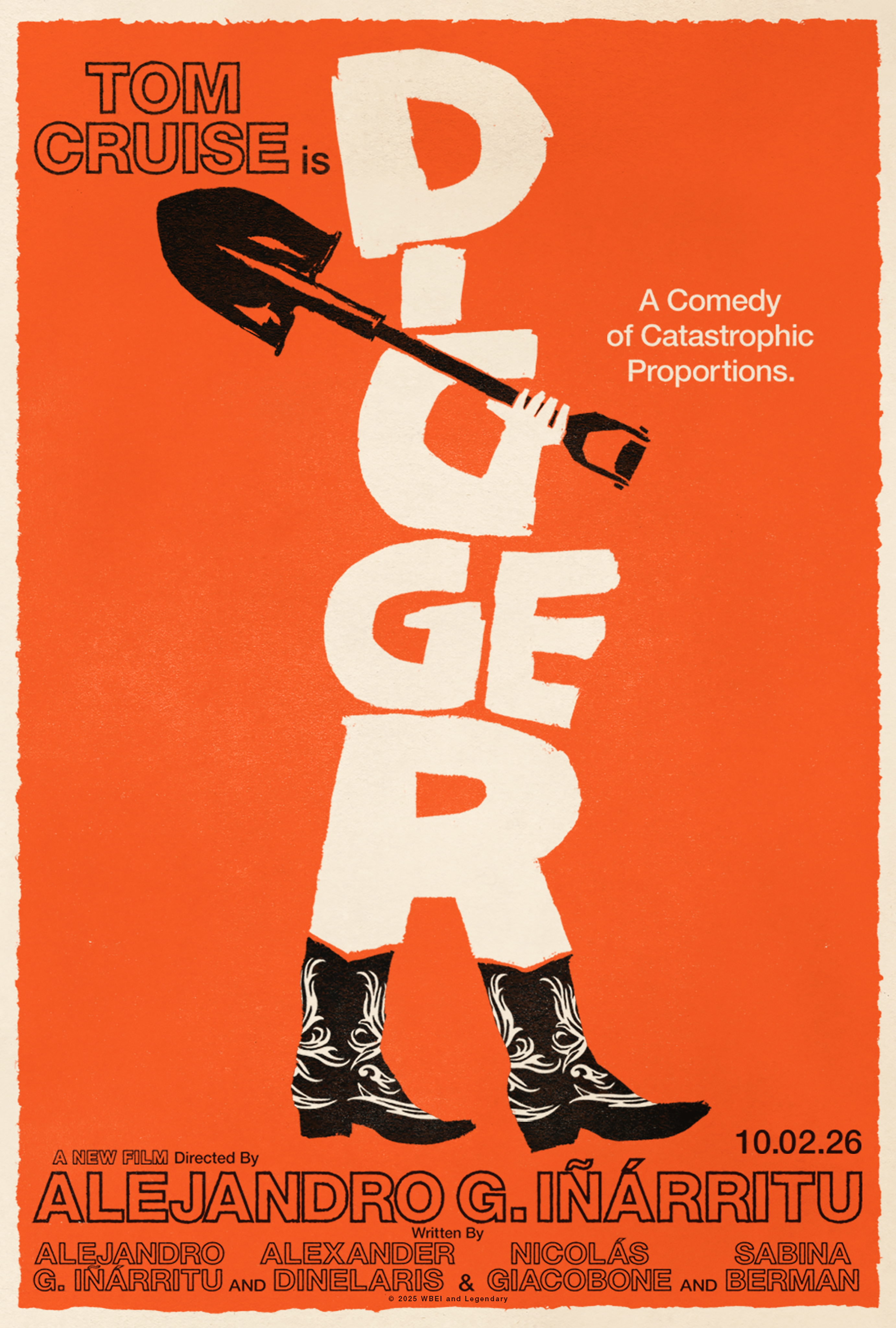 the poster for the film digger figuring the outline of a man with the film's title and him holding a shovel and wearing cowboy boots