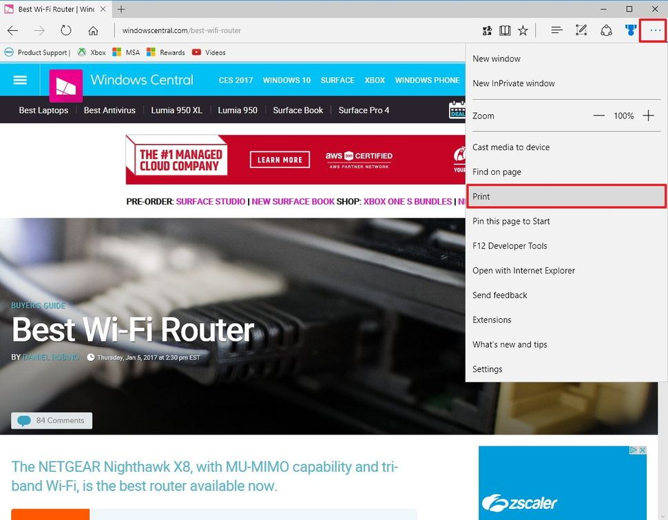 How to print content in black and white colors on Microsoft Edge