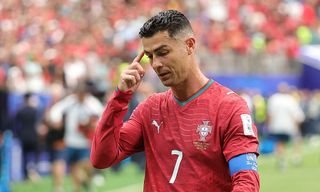 Cristiano Ronaldo of Portugal walks off the pitch after the 1-1 draw during the FIFA World Cup 2026 Group K match between Portugal and Congo DR. 