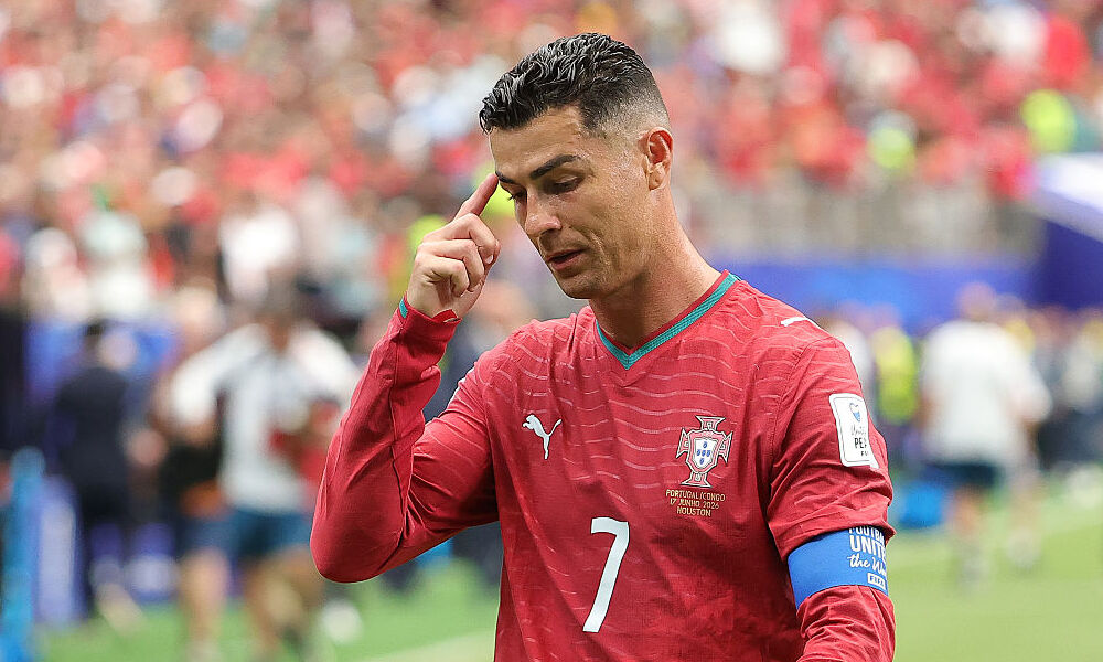 Cristiano Ronaldo of Portugal walks off the pitch after the 1-1 draw during the FIFA World Cup 2026 Group K match between Portugal and Congo DR. 