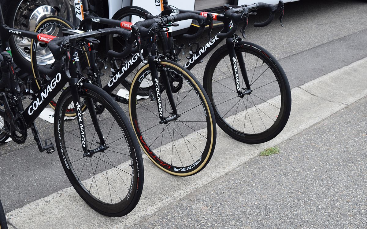 UAE Team Emirates are using a mix of tubeless and tubular tyres