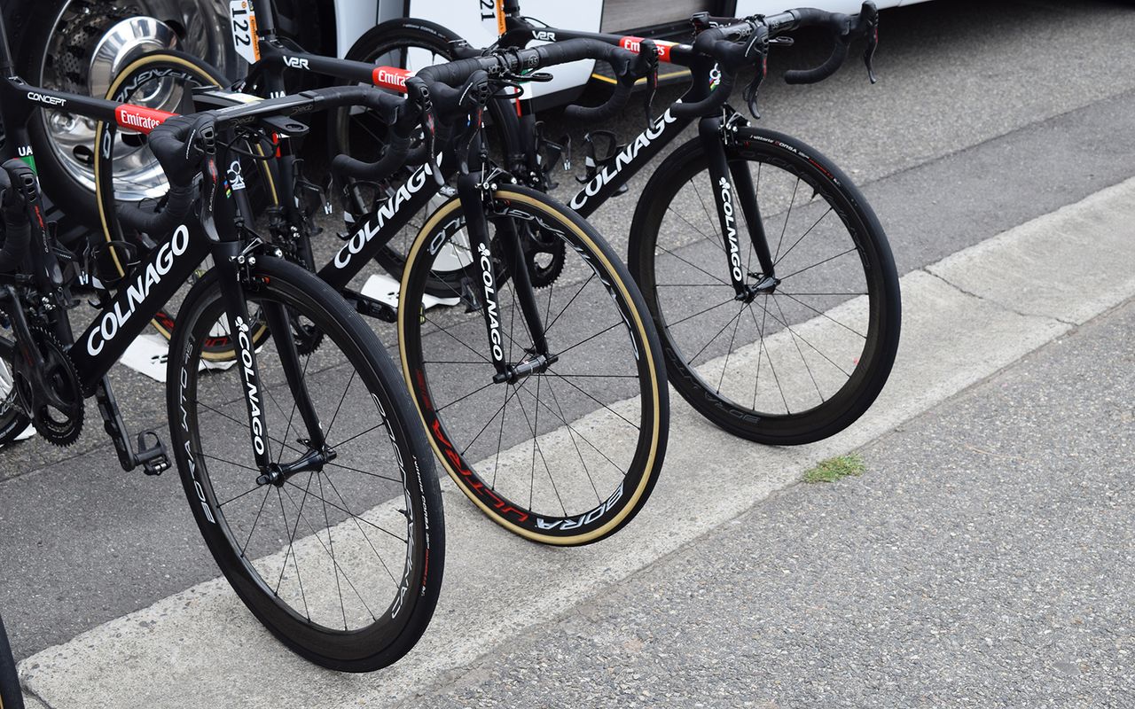UAE Team Emirates are using a mix of tubeless and tubular tyres