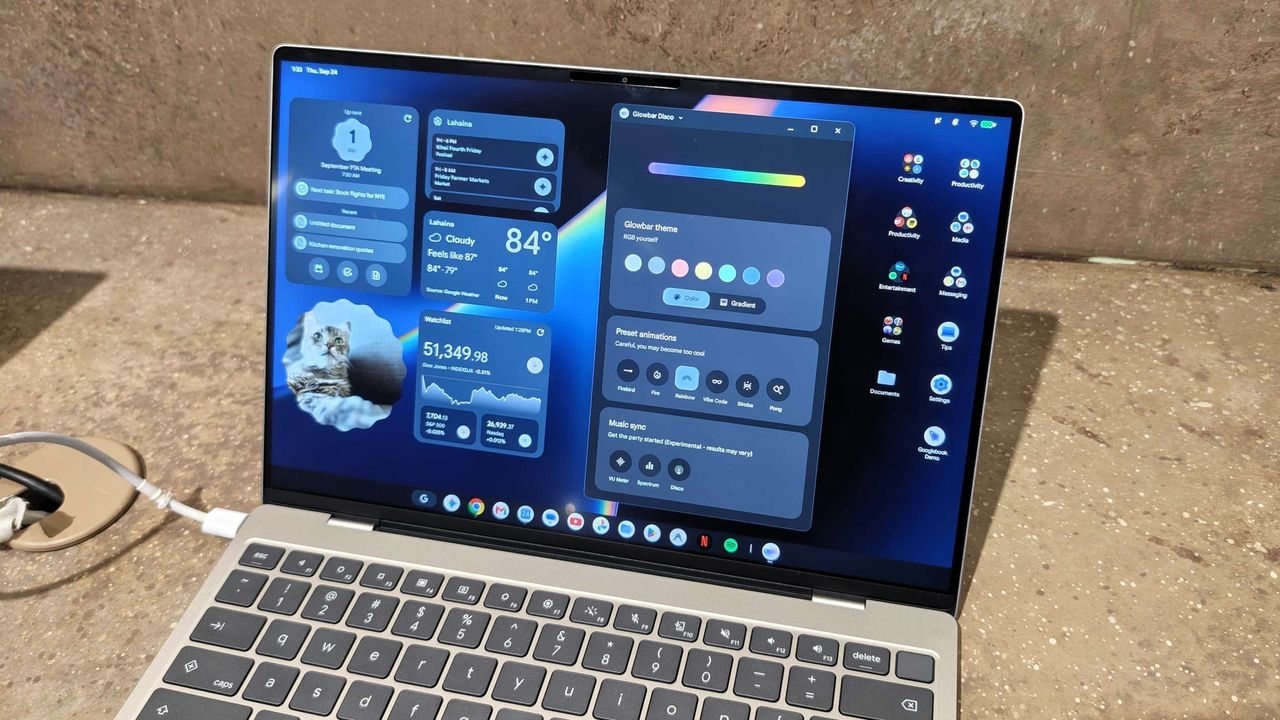 Googlebook Glowbar hidden menu