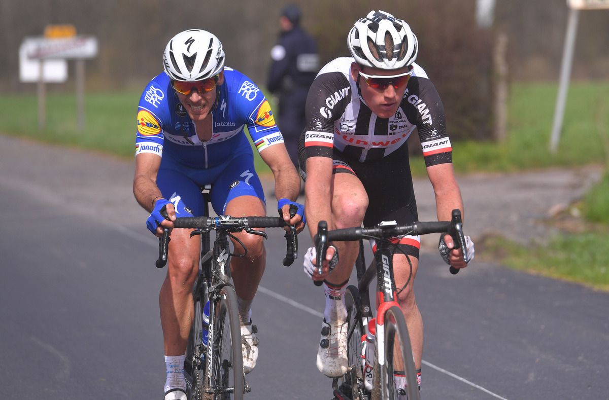 Philippe Gilbert (Quick-Step Floors) with Mike Teunissen (Sunweb)