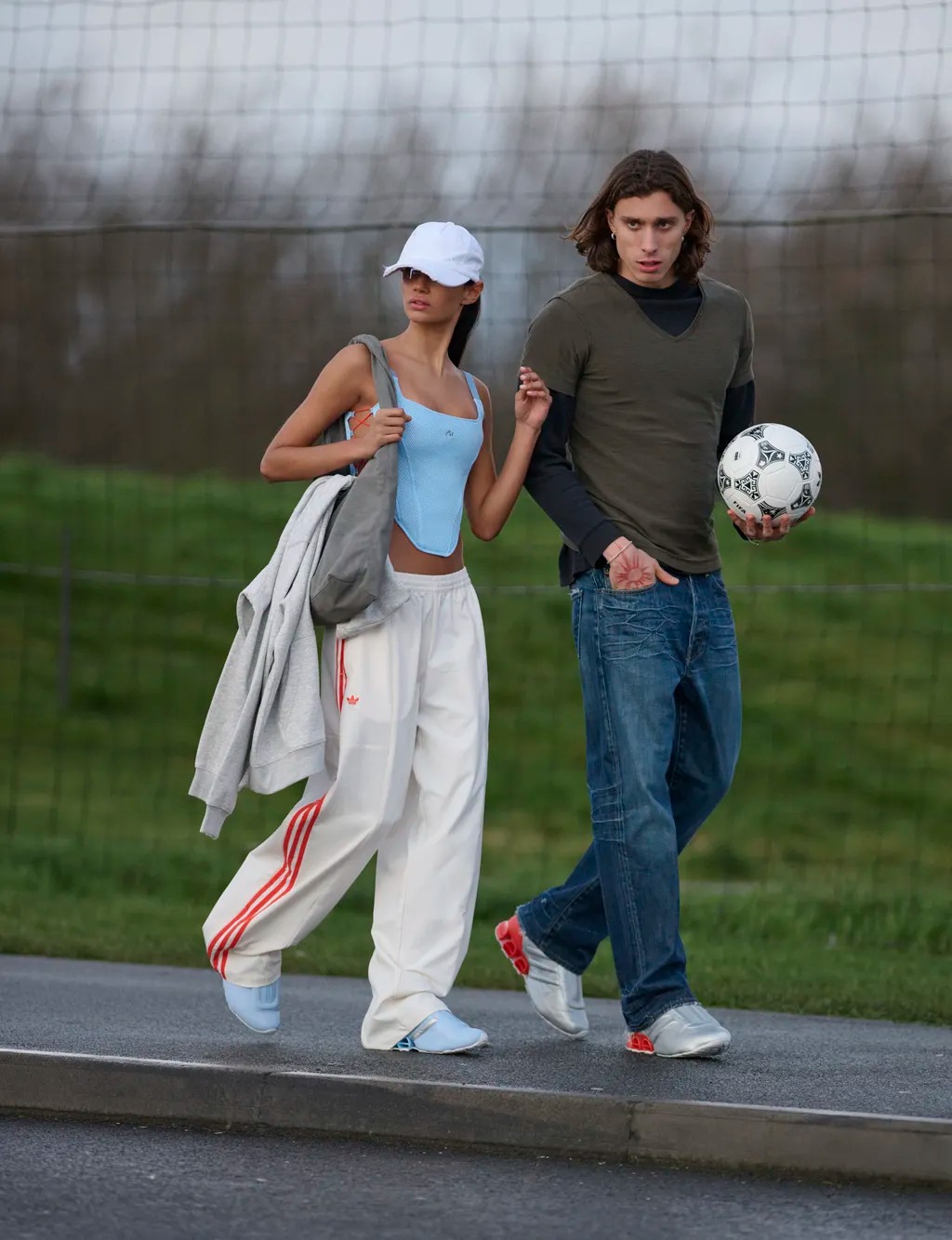Soccer player Riccardo Calafiori and model Alyson Dubey star in the second Adidas Originals x Miaou campaign.