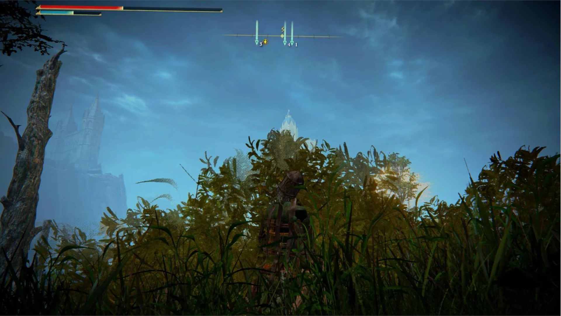 Elden Ring player using mimic's veil and hiding in a bush