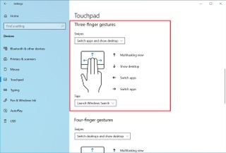 Three-finger gestures