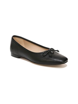 black ballet flats with black bow