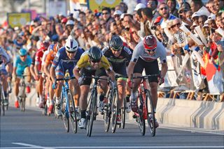 Alexander Kristoff versus Mark Cavendish on stage five of the 2016 Tour of Qatar