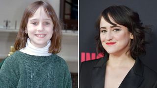 L-Mara Wilson as a child, R-Mara Wilson in 2022