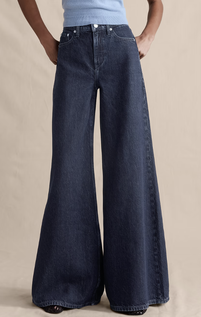 Banana Republic, High-Rise Wide-Leg Lightweight Palazzo Jean